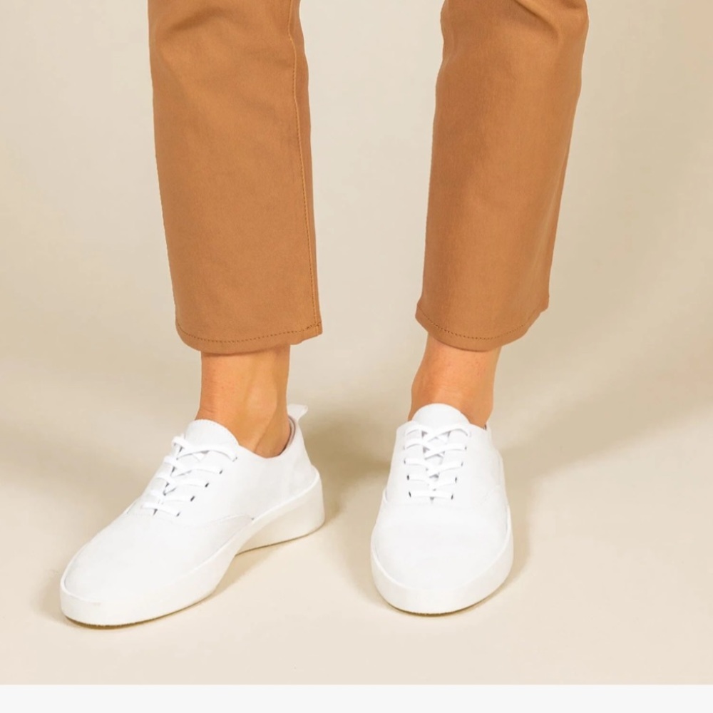 Women's White Low-Profile Canvas Sneakers